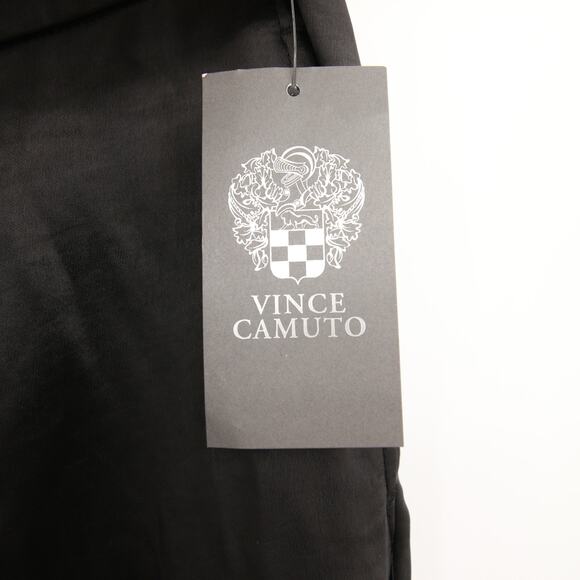 Vince Camuto Dress Pants Black Wide Leg Front Pleat Satin Trouser Pockets 24W - Picture 13 of 16